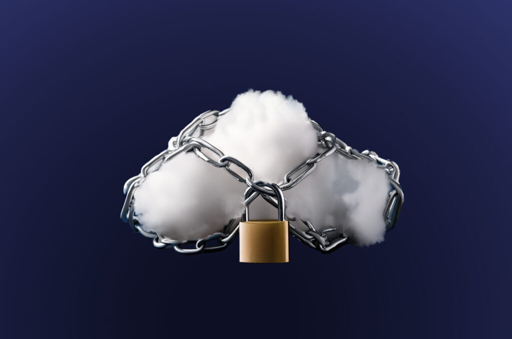 A shackled cloud illustrating the secure cloud solutions in StreamBIM