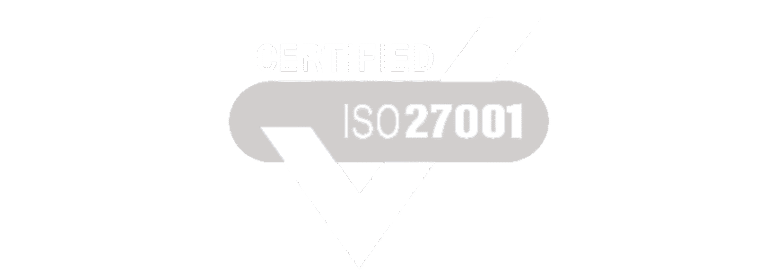 ISO 27001 certification mark in white
