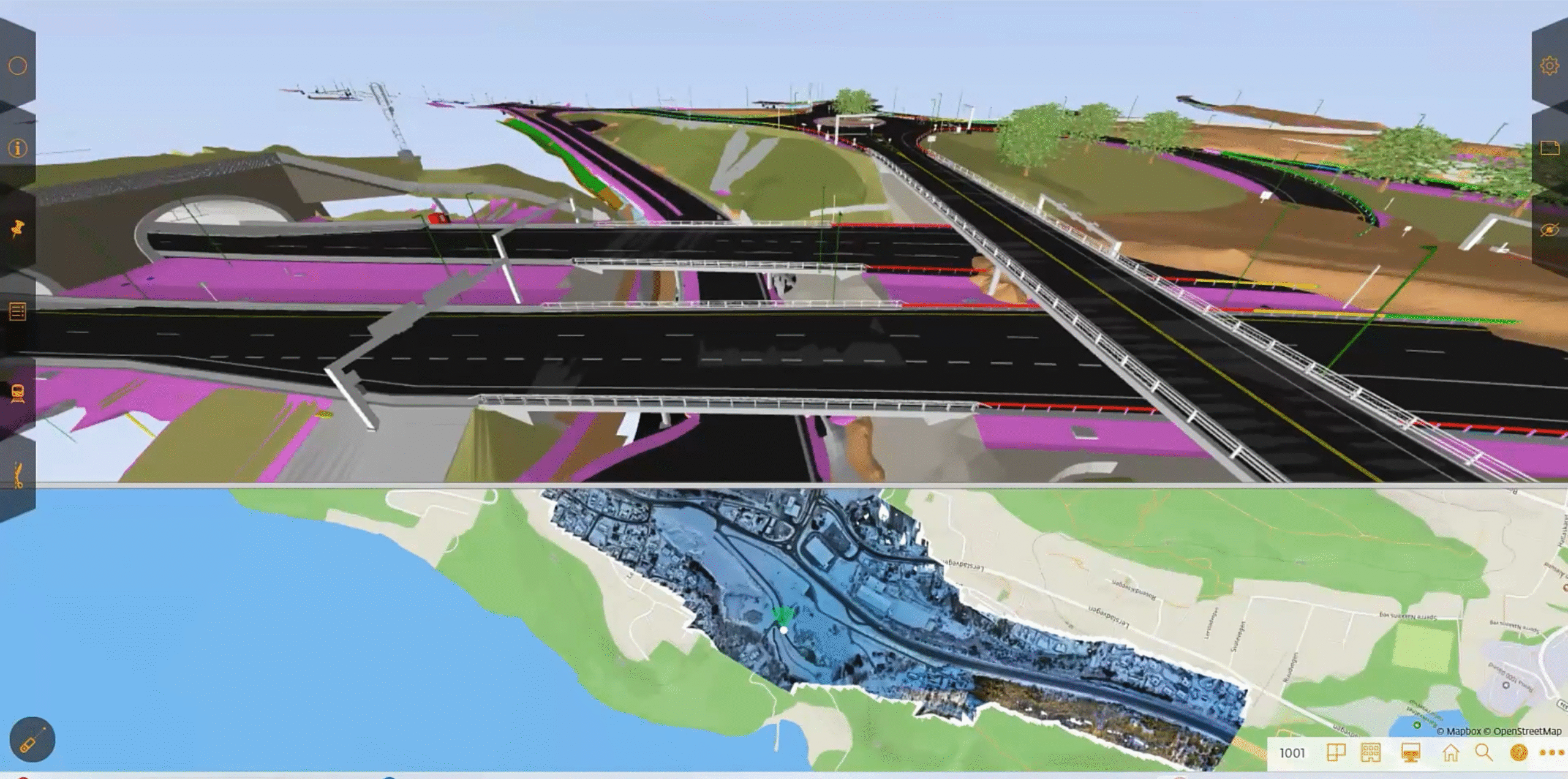 A view of the StreamBIM Infrastructure UI