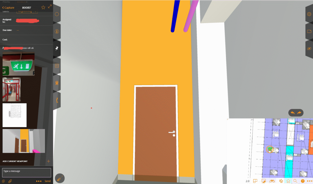 Emergency lighting captured and documented in the “slim-BIM” model