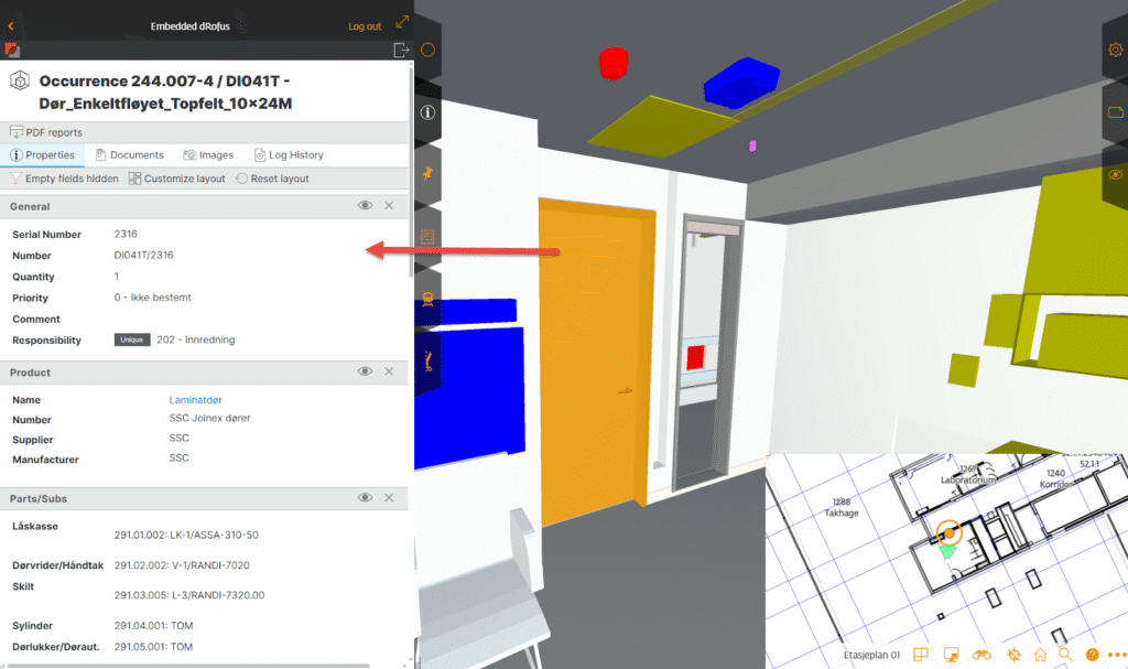 StreamBIM for FM, dRofus widget integration