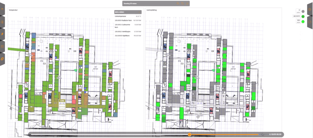 BIM from the BUS2 project connected to Building Management System (BMS) from Schenider Electric
