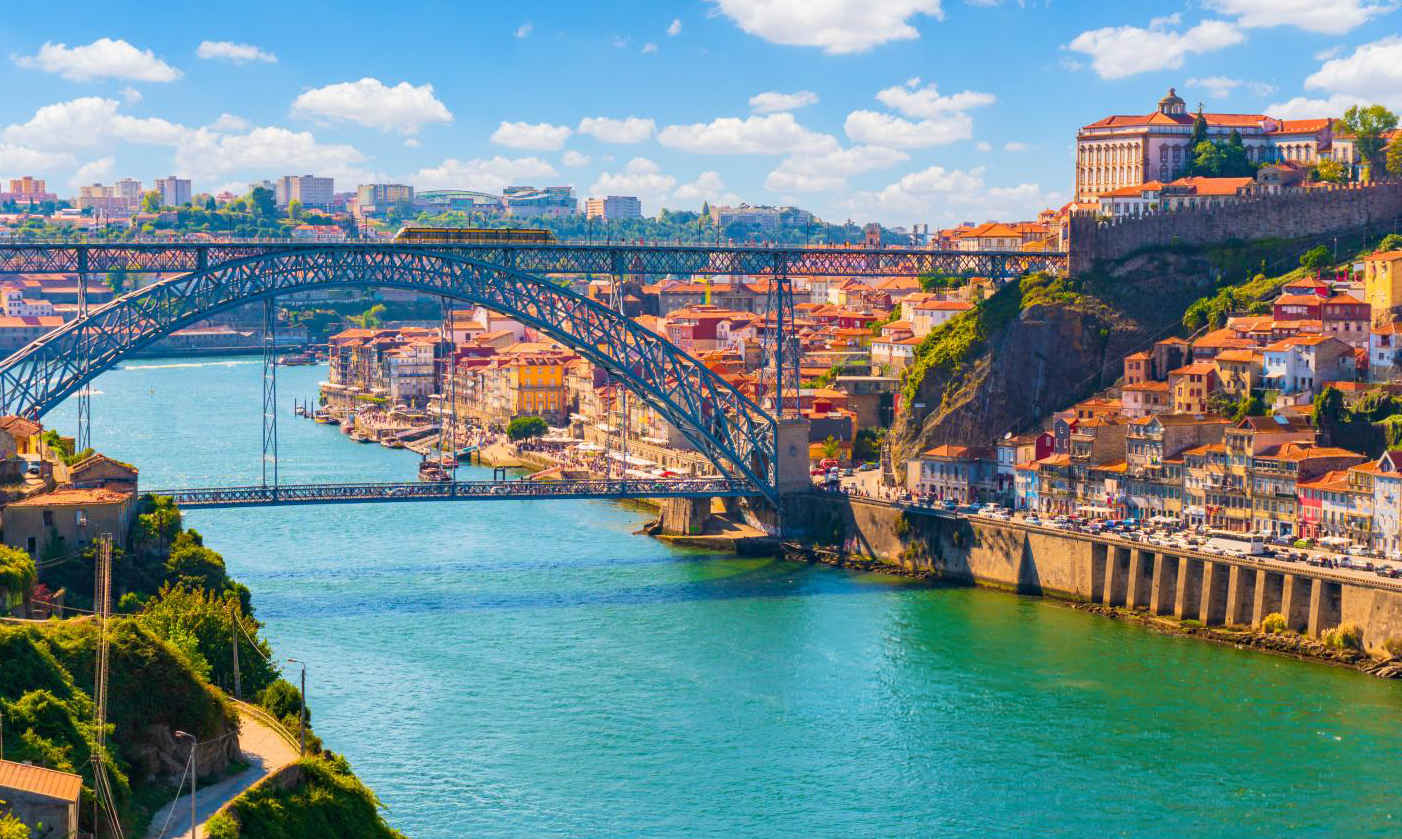 A view of the Dom Luís I Bridge in Porto